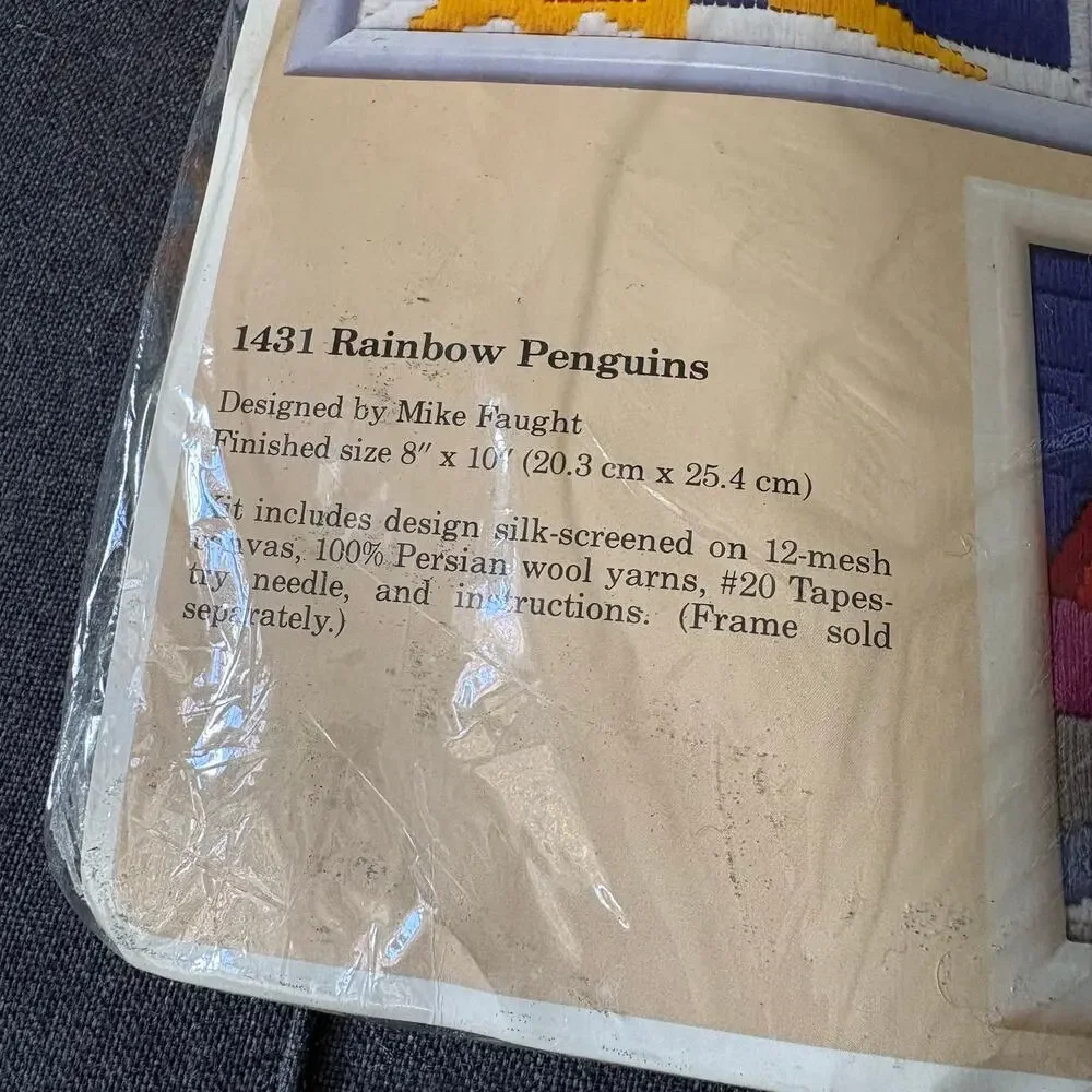 Vintage stamped needlepoint